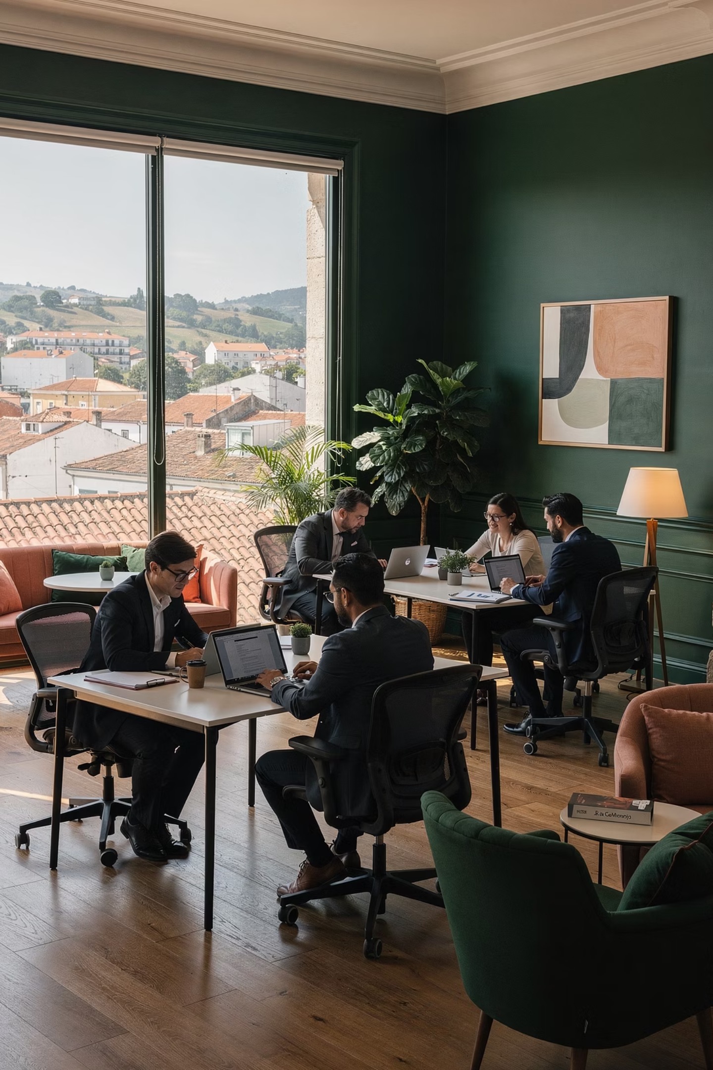 Equipa a trabalhar num projeto de análise de dados